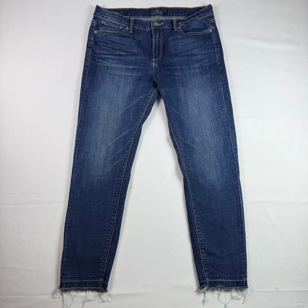 Lucky Brand Brooke Capri Jeans Medium Wash Raw Hem Blue Denim 10/30